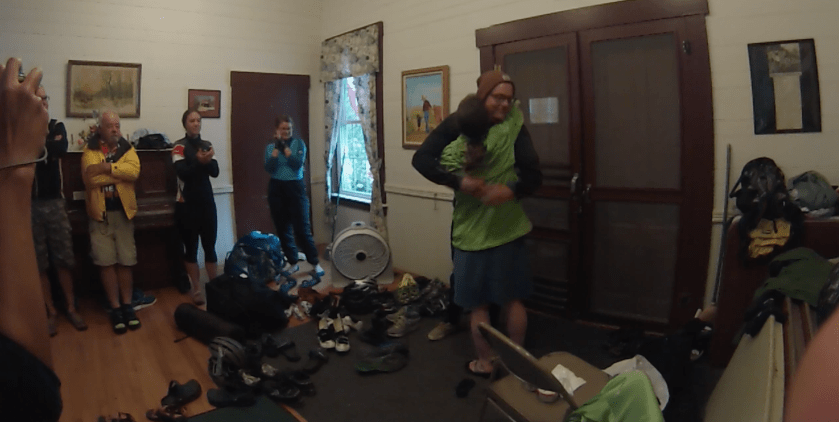 Meg accepting the award. She has MS herself and still goes all out to take care of us each year. She's an inspiration!