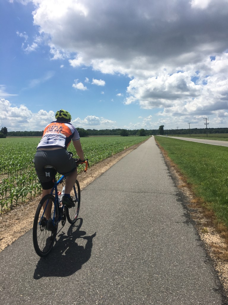 Zach cruising down the Capital City trail on day 1 on his freeeesh new Vaya