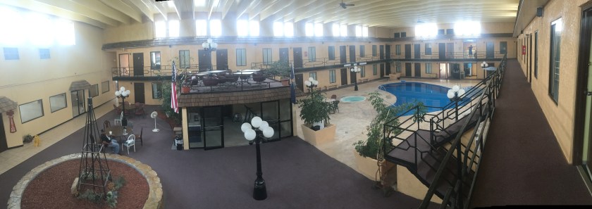 The hotel from which I'm writing this. I've never seen a motel with an indoor atrium/pool/jacuzzi, but I really dig it. 